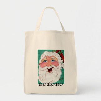 Happy Santa Grocery Tote Bag
