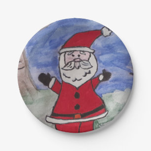 Happy Santa Paper Plates