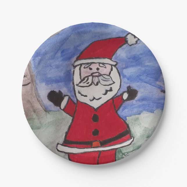Happy Santa Paper Plates (Front)