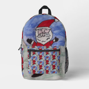 Happy Santa Printed Backpack