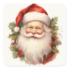 Happy Santa Vintage Christmas Stickers