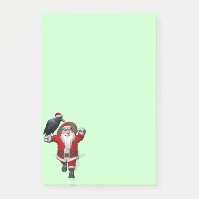 Happy Santa With Big Black Raven Post-it Notes (Front)