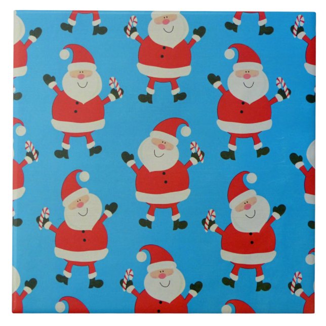 Happy Santas Ceramic Tile (Front)
