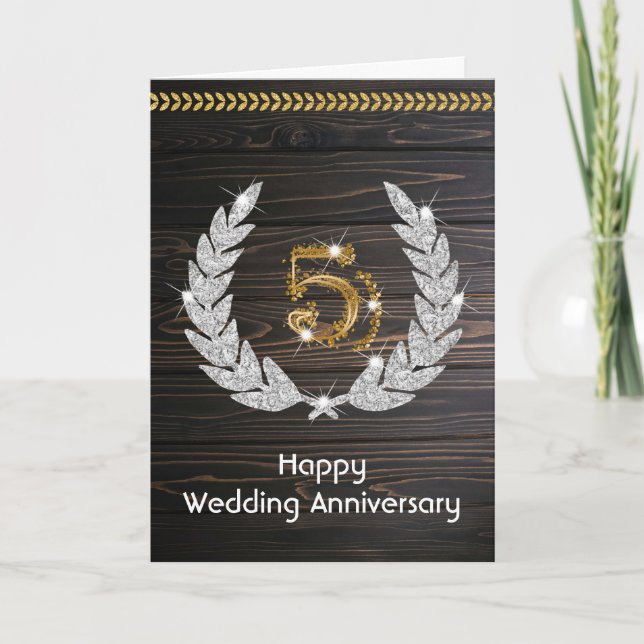 Happy Sapphire 5th Wedding Anniversary  Card (Front)