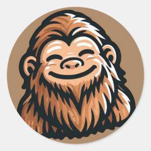 Happy Sasquatch - Smiling Bigfoot Classic Round Sticker