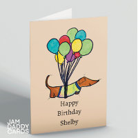 Happy Sausage Dog Customisable Birthday