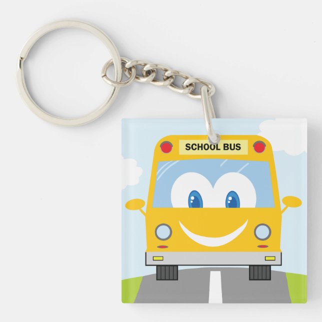 Happy School Bus Key Ring (Front)