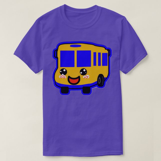 Happy School Bus Sticker T-Shirt (Design Front)