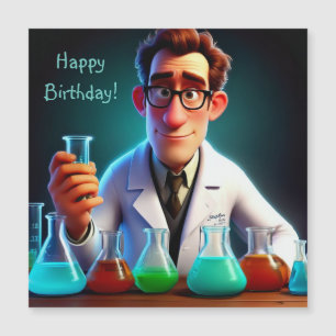 Happy Scientist Magnetic Birthday Card