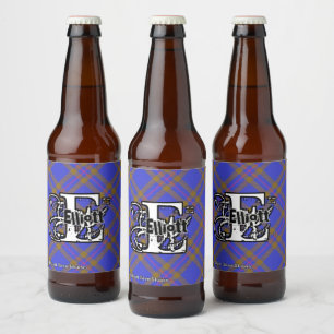 Happy Scotsman Clan Elliot Elliott Tartan Monogram Beer Bottle Label