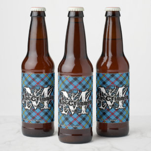 Happy Scotsman Clan MacCrimmon Tartan Monogram Beer Bottle Label