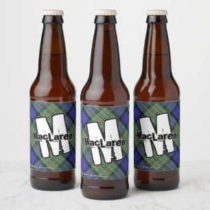 Happy Scotsman Clan MacLaren Tartan Monogram Beer Bottle Label
