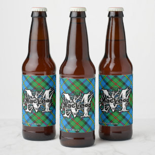 Happy Scotsman Clan MacLeod of Harris Tartan Beer Bottle Label