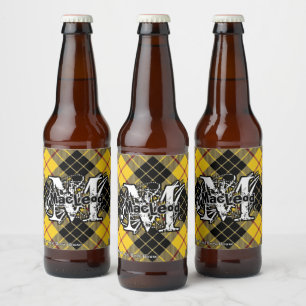 Happy Scotsman Clan MacLeod of Lewis Tartan Beer Bottle Label