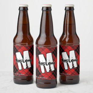 Happy Scotsman Clan MacLeod of Raasay Tartan Beer Bottle Label