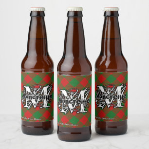Happy Scotsman Clan Moncreiffe Tartan Monogram Beer Bottle Label