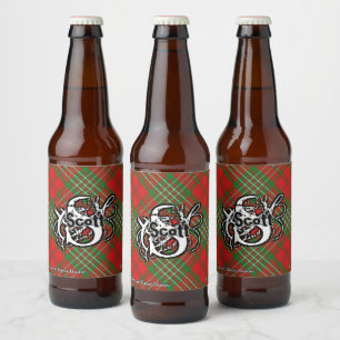 Happy Scotsman Clan Scott Tartan Monogram Beer Bottle Label