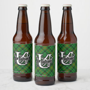 Happy Scotsman Clan Urquhart Tartan Monogram Beer Bottle Label