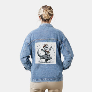 Happy Scottish Christmas Otter Christmas Denim Jacket