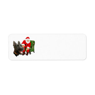 Happy Scottish Terrier & Snowman Return Address Label