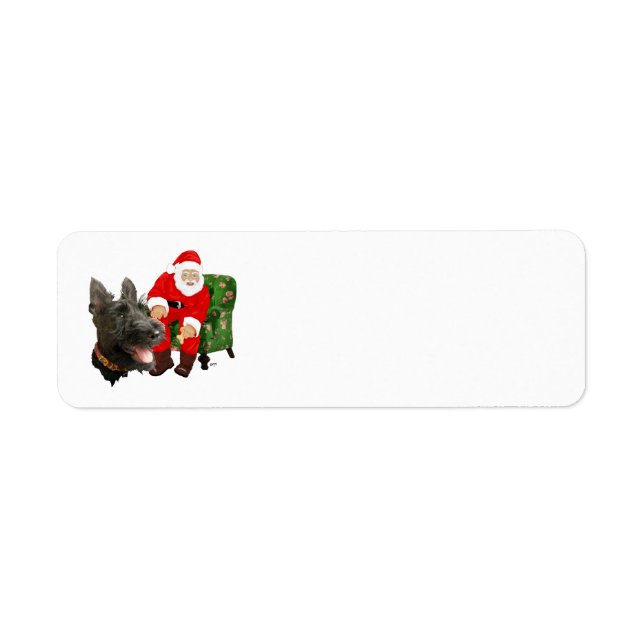 Happy Scottish Terrier & Snowman Return Address Label (Front)
