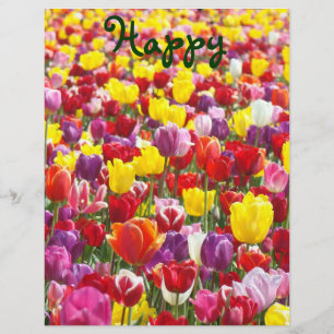 Happy Scrapbooking paper Tulip Flowers Spring
