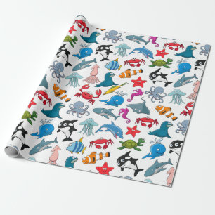 Happy Sea Creatures Wrapping Paper