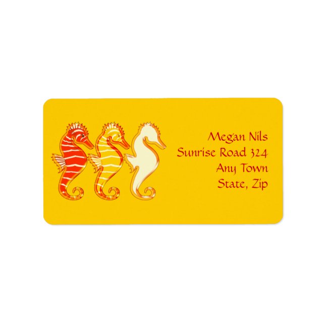 Happy Seahorses Address Label (Front)