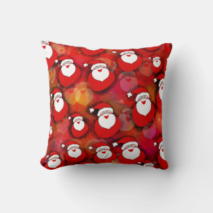 Happy Seamless Santa Claus Pattern Cushion