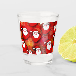 Happy Seamless Santa Claus Pattern Shot Glass