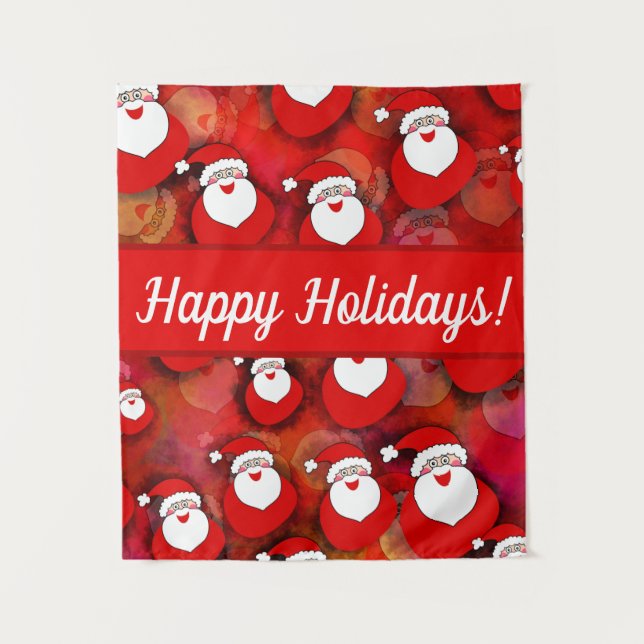Happy Seamless Santa Claus Pattern Tapestry (Front)