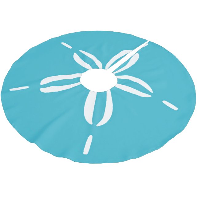 Happy Seashore | Beach Sand Dollar Christmas Brushed Polyester Tree Skirt (Angled)