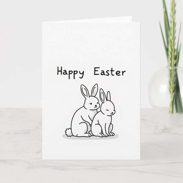 Happy Season Rabbit Friend Card (Front)