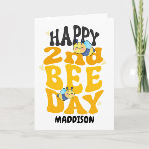 Happy Second Bee Day Birthday Honey Bee Card
