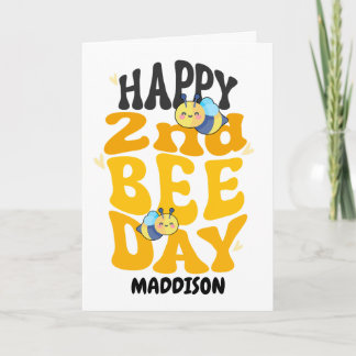 Happy Second Bee Day Birthday Honey Bee Card