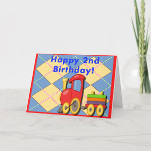 Happy Second Birthday Train Card