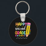 Happy Second Grade First Day Of School Back To Sch Key Ring<br><div class="desc">Happy Second Grade First Day Of School Back To School Gifts</div>