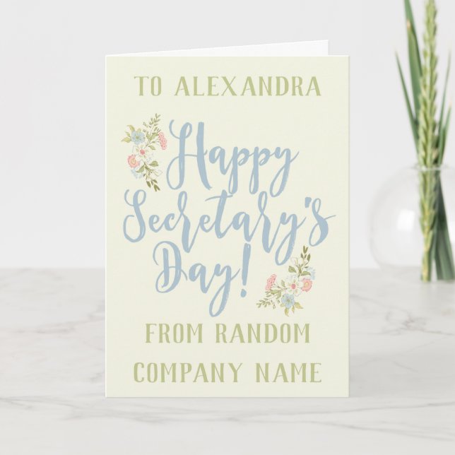 Happy Secretary's Day Personalised Greeting Card (Front)