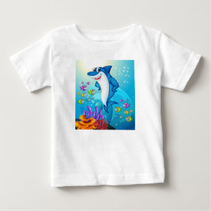 Happy Shark Cartoon-23685 Baby T-Shirt