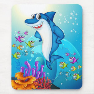 Happy Shark Cartoon-23685 Mouse Pad