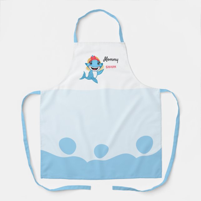 Happy Shark Family Apron (Front)