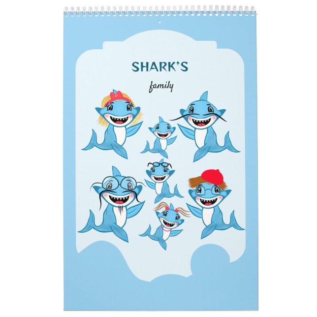 Happy Shark Family Calendar (Cover)