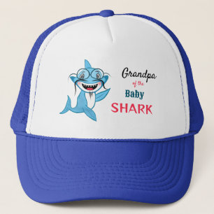 Happy Shark Family Grandpa Shark Trucker Hat