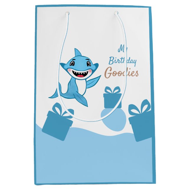 Happy Shark Family  Medium Gift Bag (Front)