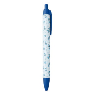 Happy Shark Family patterned Blue Black Ink Pen