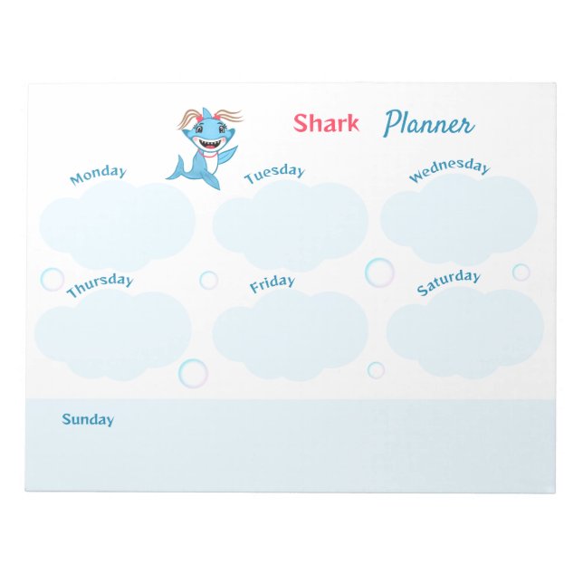 Happy Shark Family Planner Notepad (Front)