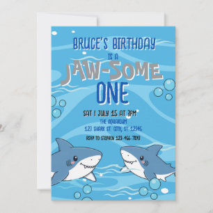 Happy Shark Jaw-Some One birthday Invitation