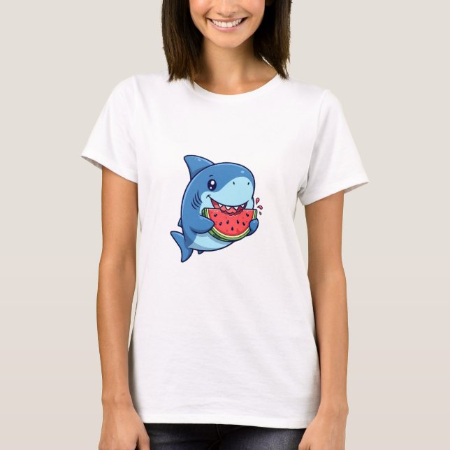 Happy Shark Snack T-Shirt (Front)