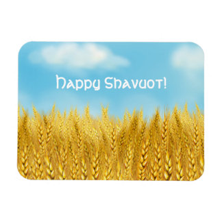 Happy Shavuot Gold Wheat Field Blue sky Fine Art Magnet