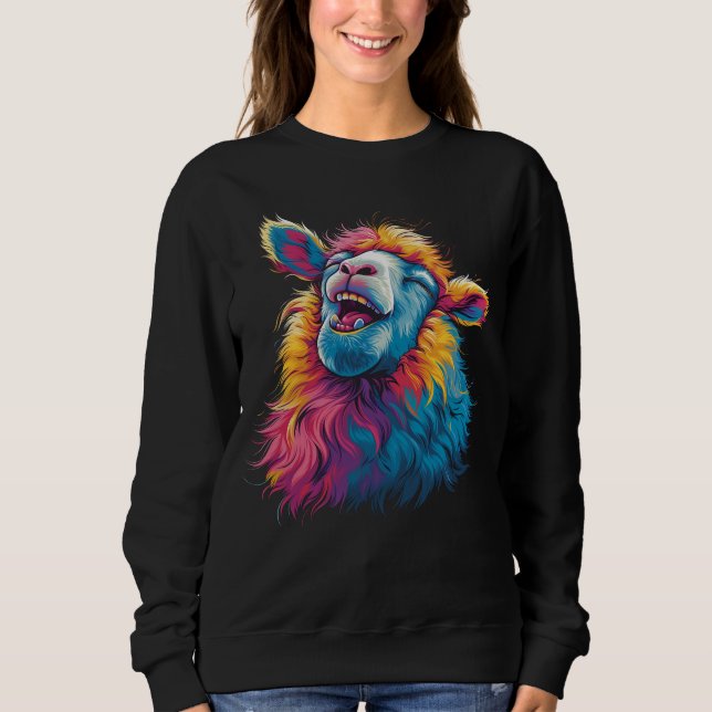 Happy Sheep - Unfazed Cheerful Spirit Sweatshirt (Front)